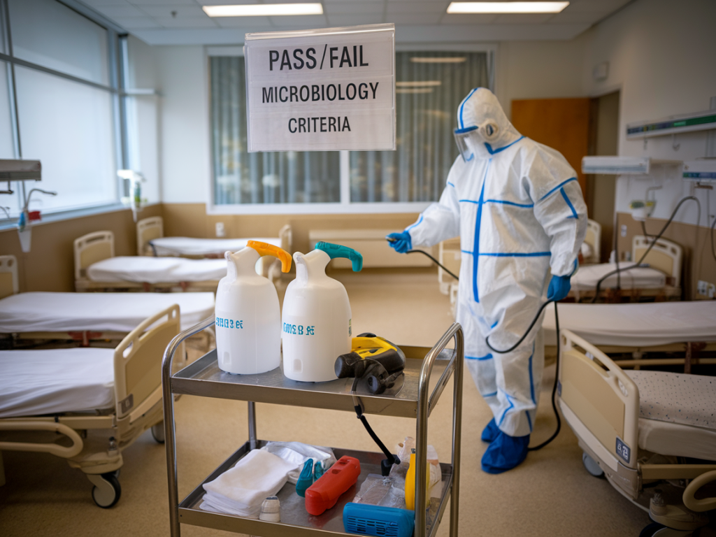 How to run a 14‑day side‑by‑side trial of electrostatic sprayers vs manual disinfection in nursery rooms with clear pass/fail microbiology criteria